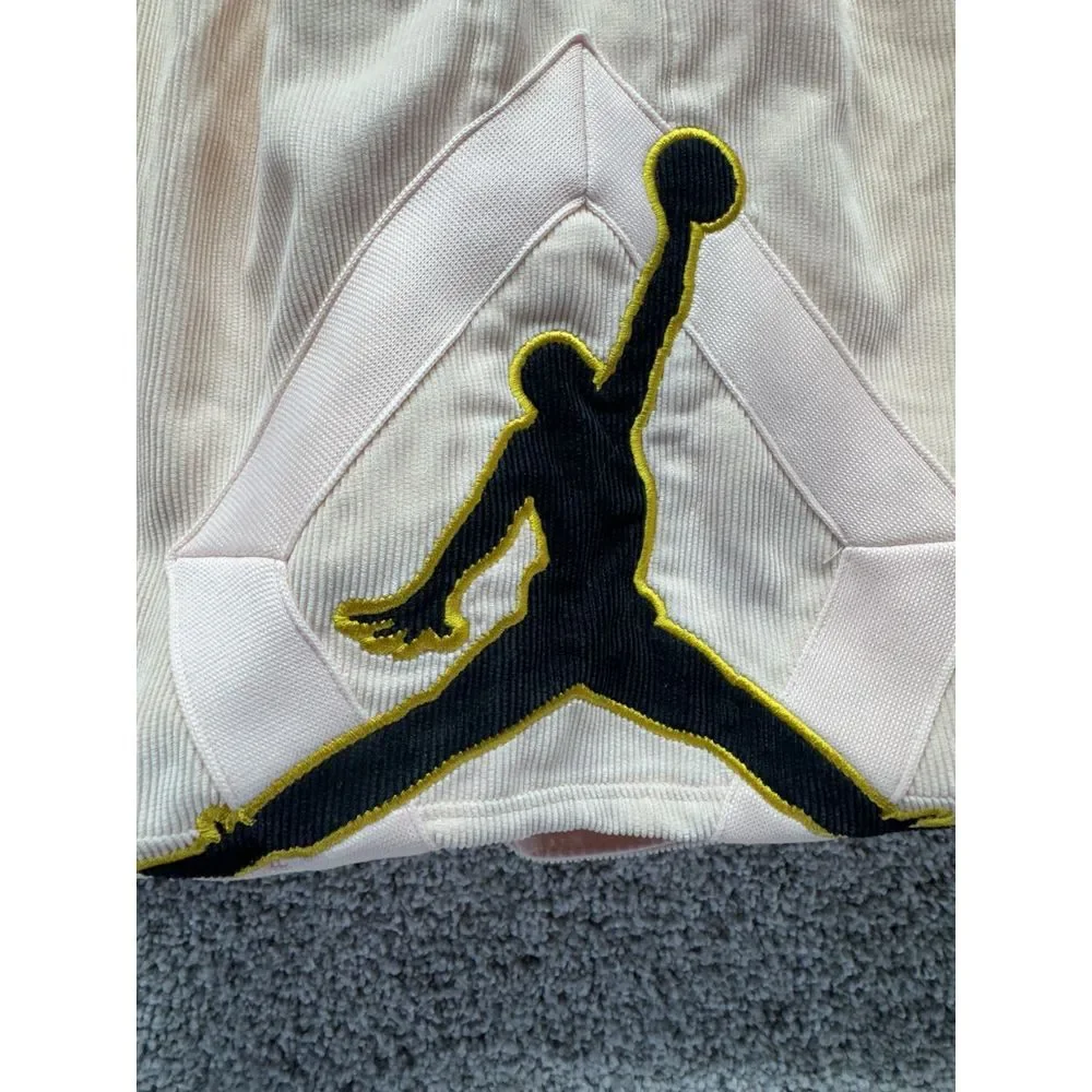 Jordan Jumpman Corduroy Basketball Shorts Size XXL Pink Draw-String Stretch RARE